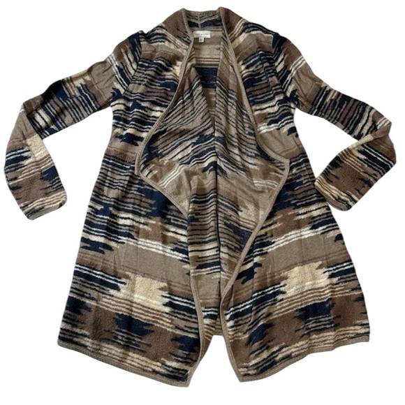 Lucky Brand Navy Blue, Tan, Cream‎ Cardigan - Picture 1 of 7